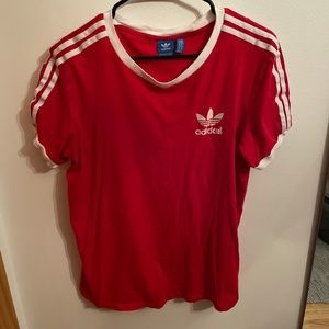 Red adidas t-shirt